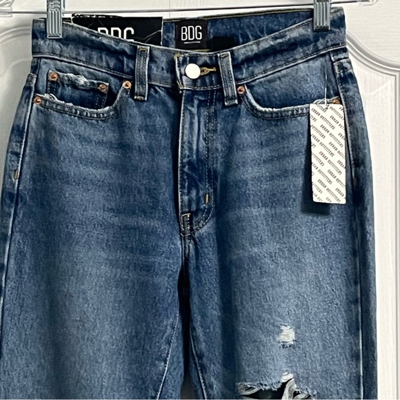 BDG URBAN OUTFITTERS ripped Boot cut denim jeans womens size 24 NWT HIGH Rise - Picture 2 of 11